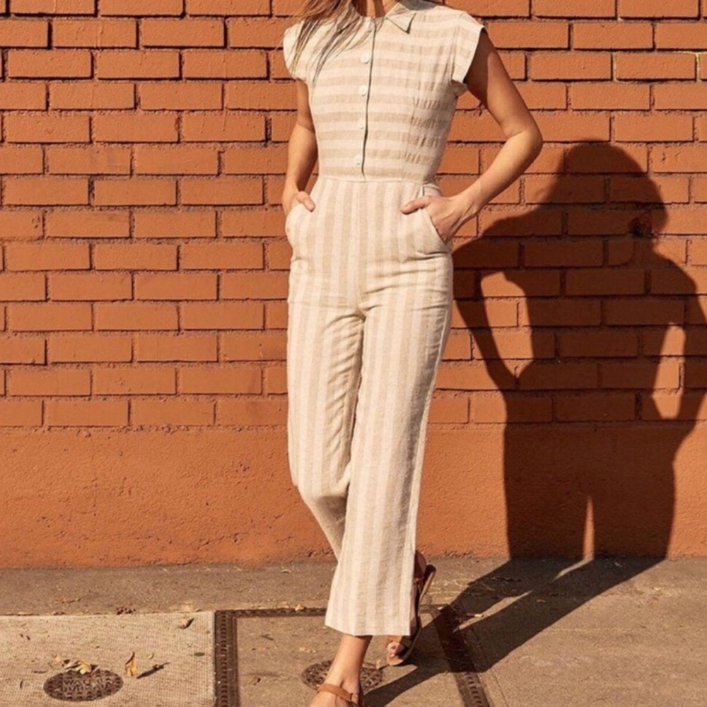 Christy Dawn Phoebe Jumper in Linen Stripe Medium